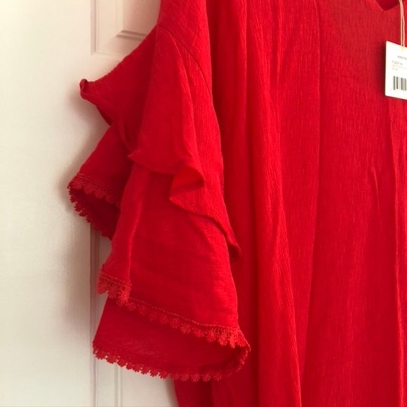 GOOD LUCK GEM V-Neck Ruffle Sleeve Dress - Picture 4 of 9